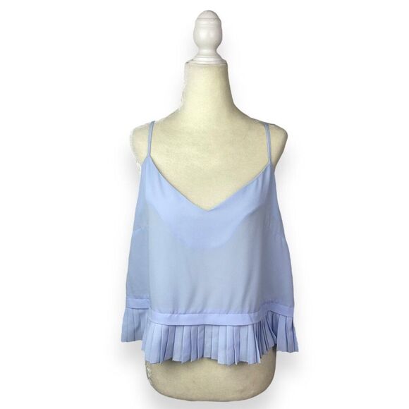 French Connection Polly Pleated Hem Cami Top in Lavender - Picture 3 of 10